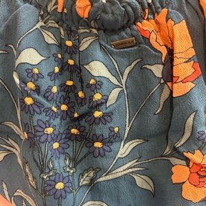 O’Neill off the shoulder dress / dark blue w/ flowers NWT